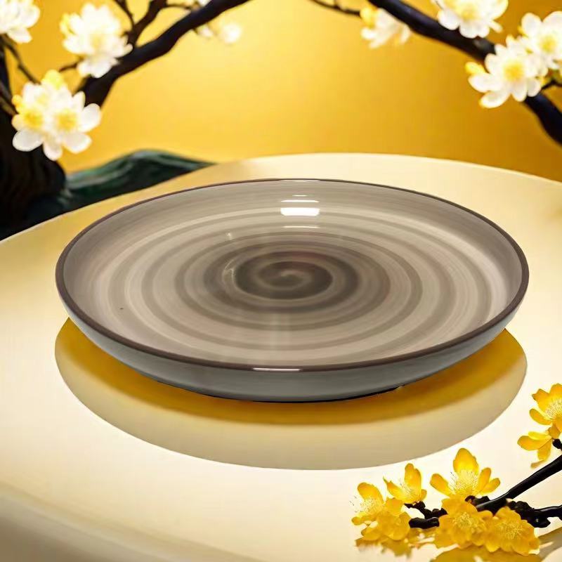 猪哥专属  网红微瑕10英寸创意陶瓷盘牛排意面小龙虾盘色釉