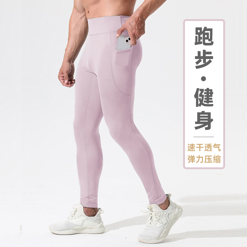 冬天跑步专业运动裤男士紧身压缩裤速干透气高腰弹力健身训练长裤