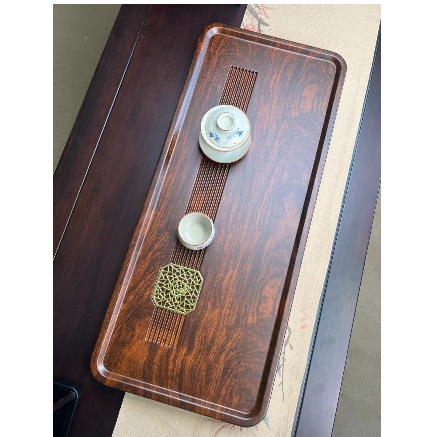 听竹-简约大气平板茶盘-家用茶盘两用竹制轻奢竹茶盘