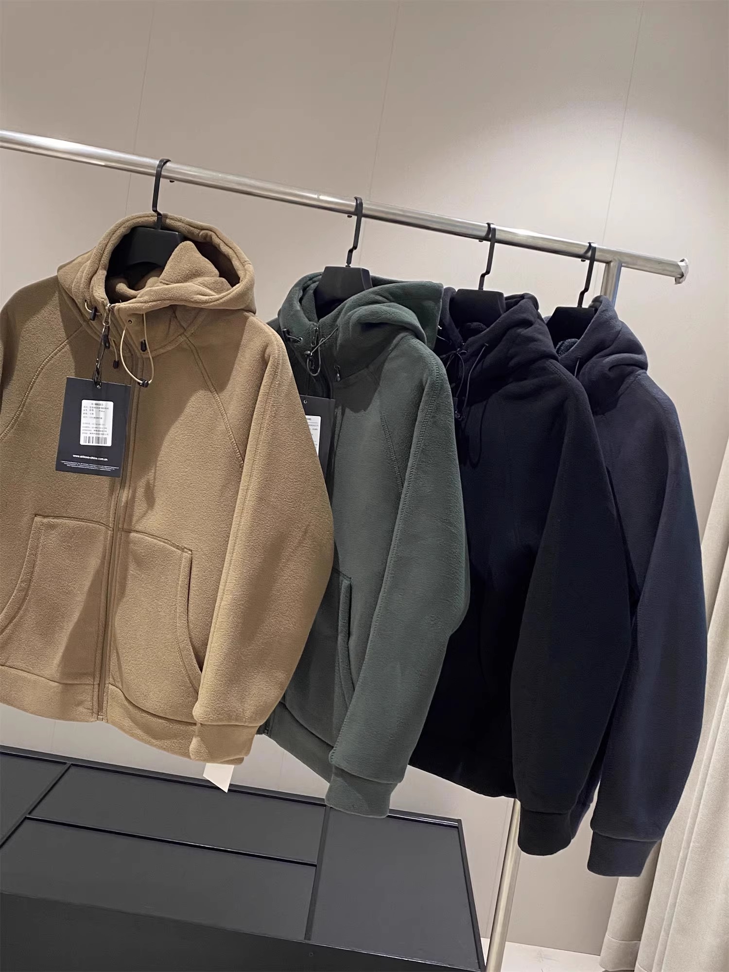 秋冬保暖男女同款双面复合袋鼠兜连帽摇粒绒卫衣8120