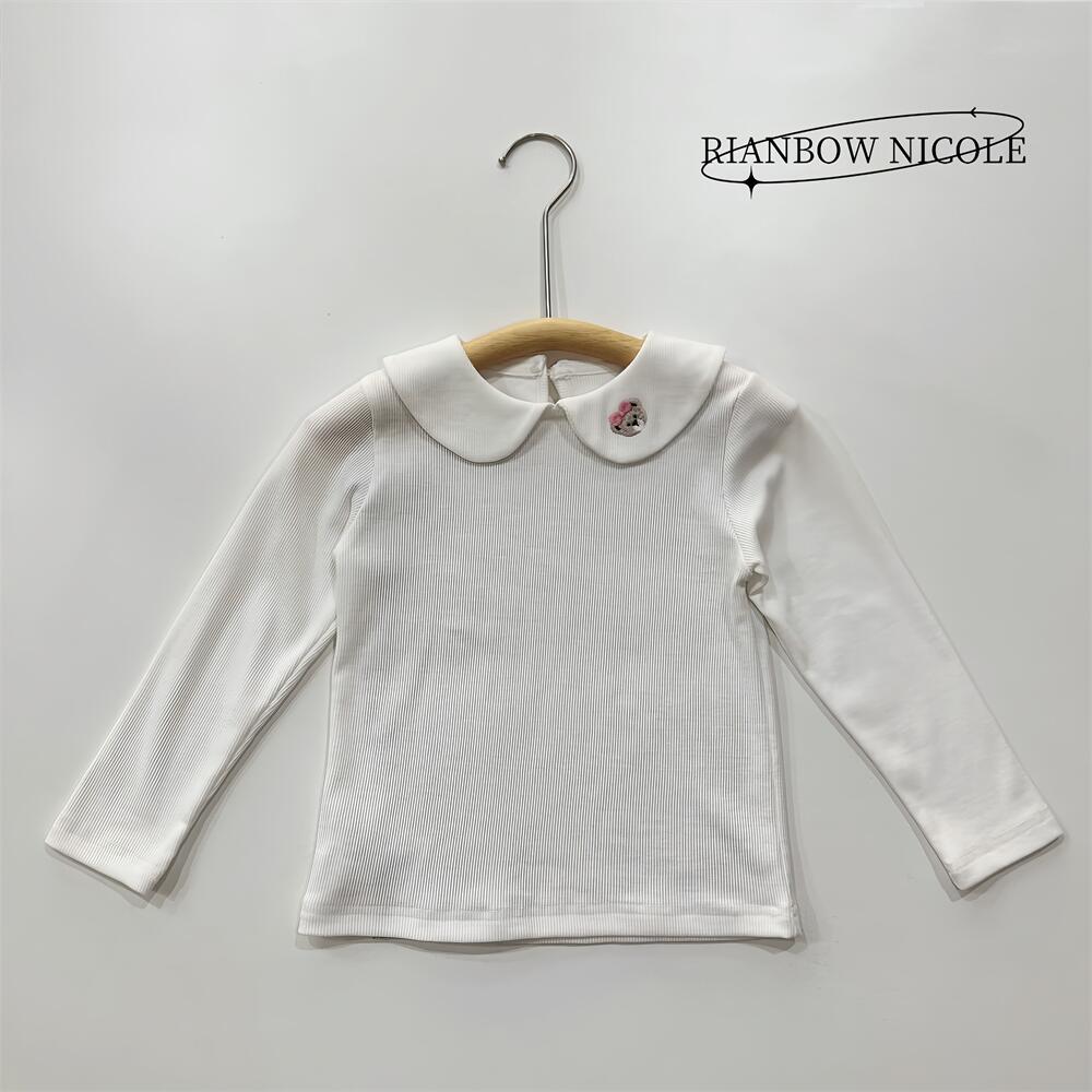 [春·暖日阳光]儿童白色娃娃领打底上衣R1300