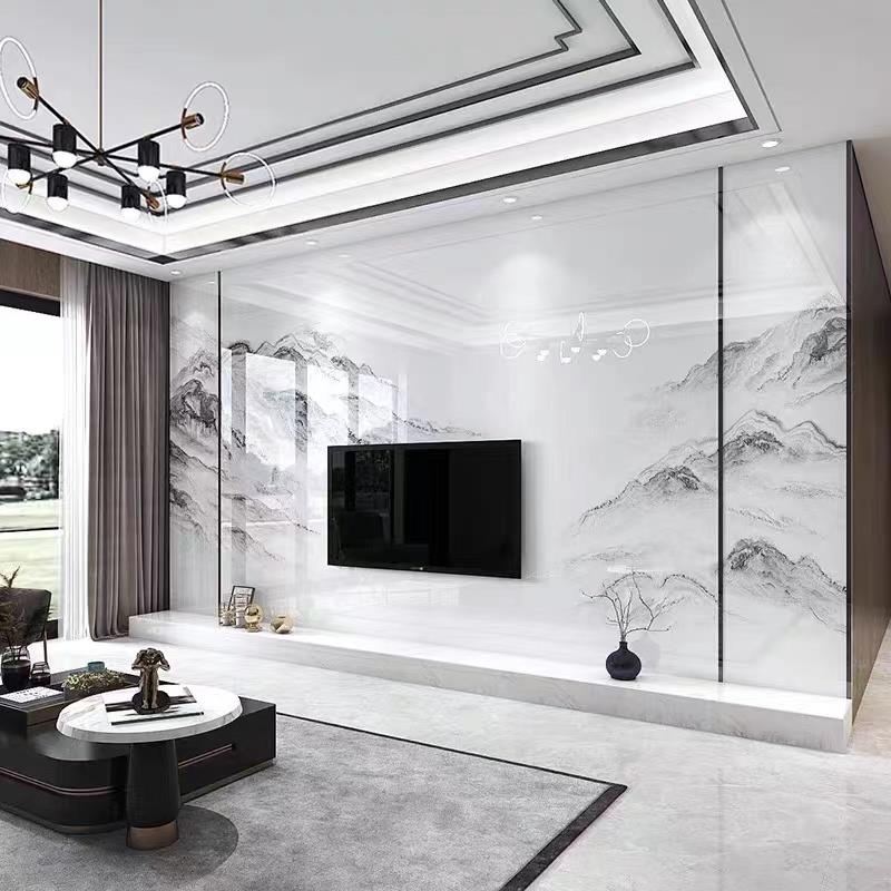 电视背景墙竹木纤维板亮光现代山水客厅立体影视墙护墙板大气扣板