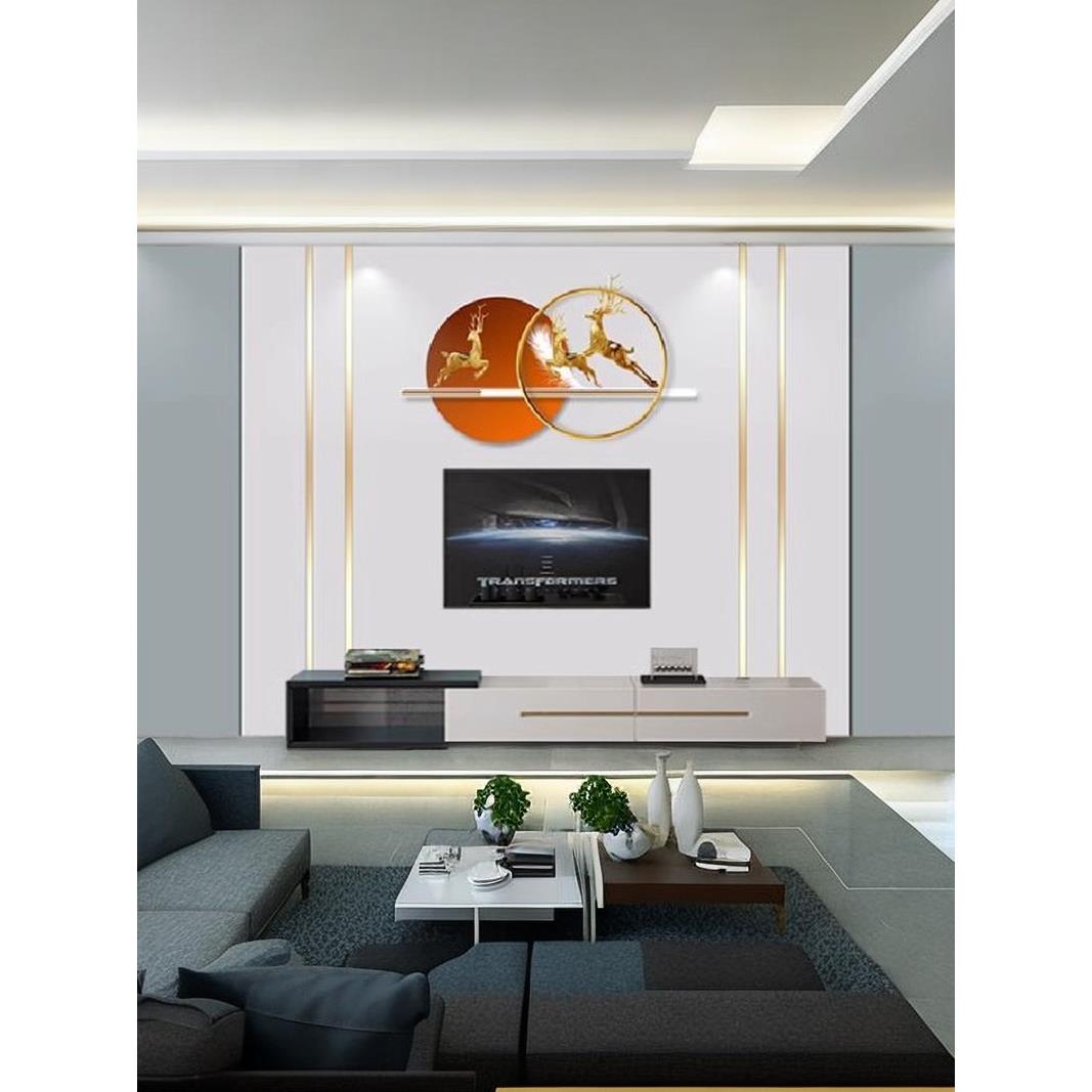 轻奢电视背景墙高档竹纤维客厅影视办公室护墙板新中式集成墙板定