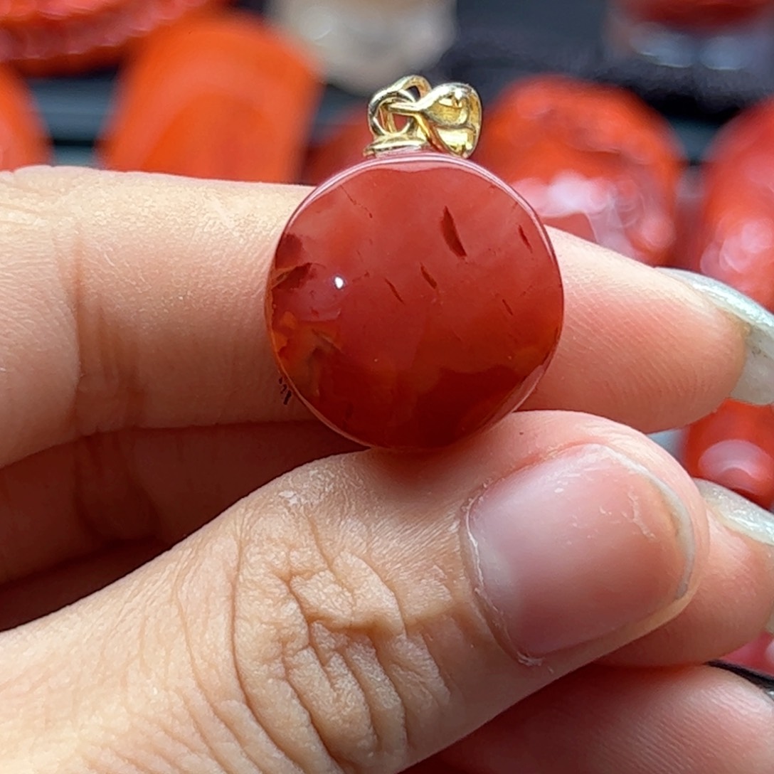 南红玛瑙配饰银S925镶嵌