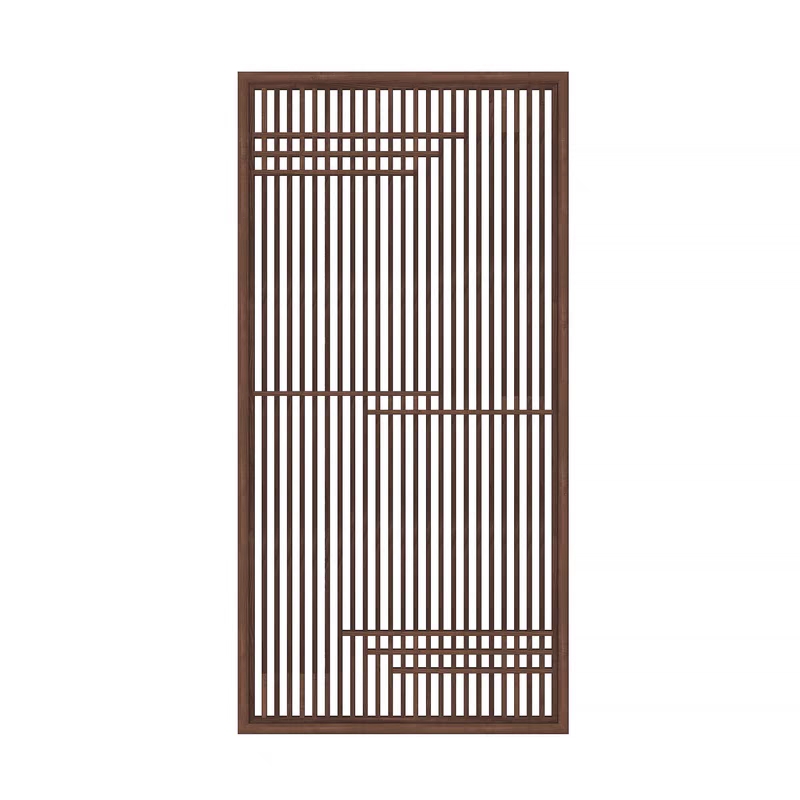 北美新中式屏风隔断客厅现代简约入户玄关酒店装饰实木镂空小户型