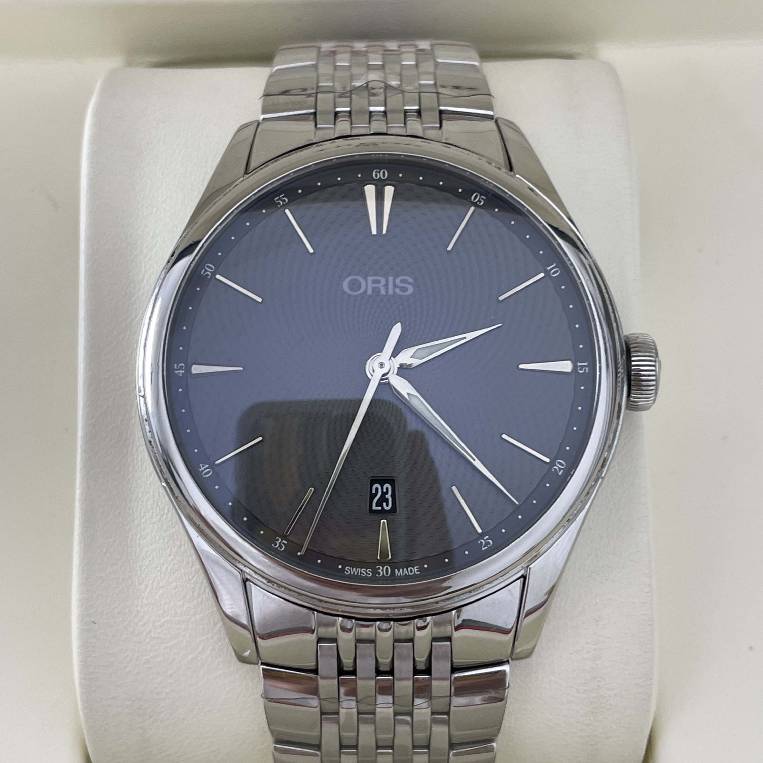 95新 Oris/豪利时 文化系列/自动机械/精钢/灰黑盘/40mm/带盒原扣