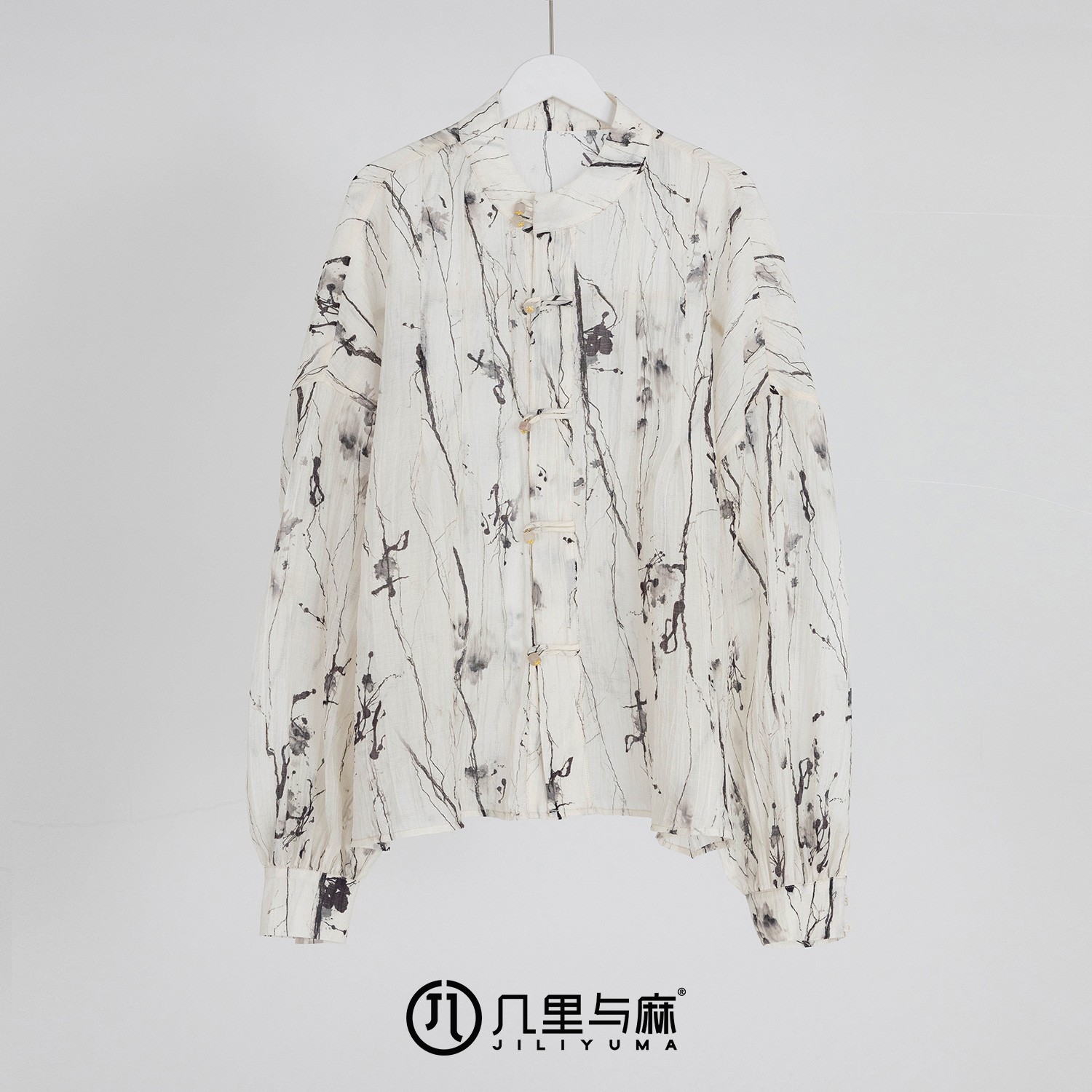 （几里与麻）归燕咏-新国风水墨风衬衫 衣长69 胸围156  1030165