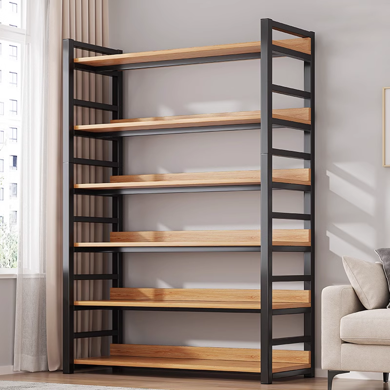 【小扬哥推荐】书架落地置物架书柜钢木家用铁艺多层收纳货架102