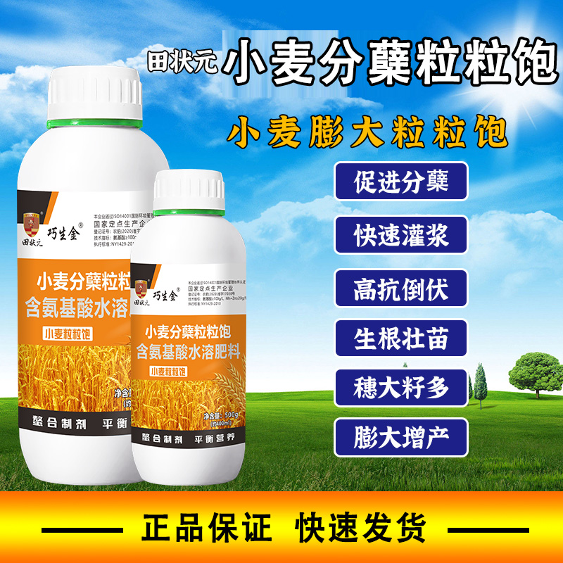 麦黄金小麦专用高产增产促分蘖抗倒伏籽粒饱满防冻一喷三防叶面肥