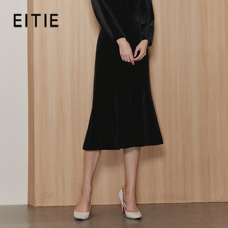 EITIE爱特爱新款优雅温柔高腰显瘦半身裙7106810