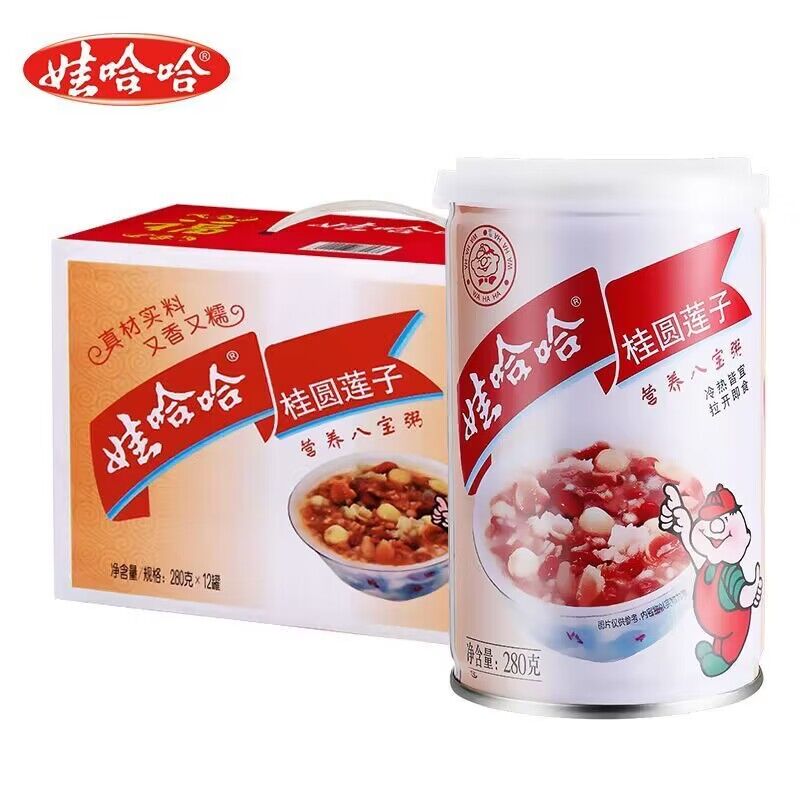 【日期新鲜】娃哈哈桂圆莲子八宝粥280/360g*6罐营养早餐速食整箱