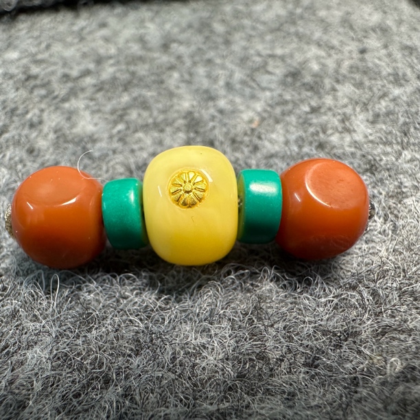 六方蜜蜡套装 蜜蜡直径9 六方直径7 经典配色红绿灯