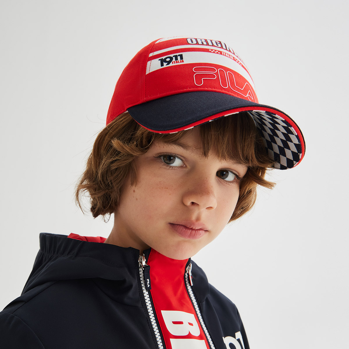【新款赛车风】FILA斐乐儿童新款时尚户外大宝宝百搭运动休闲鸭舌帽