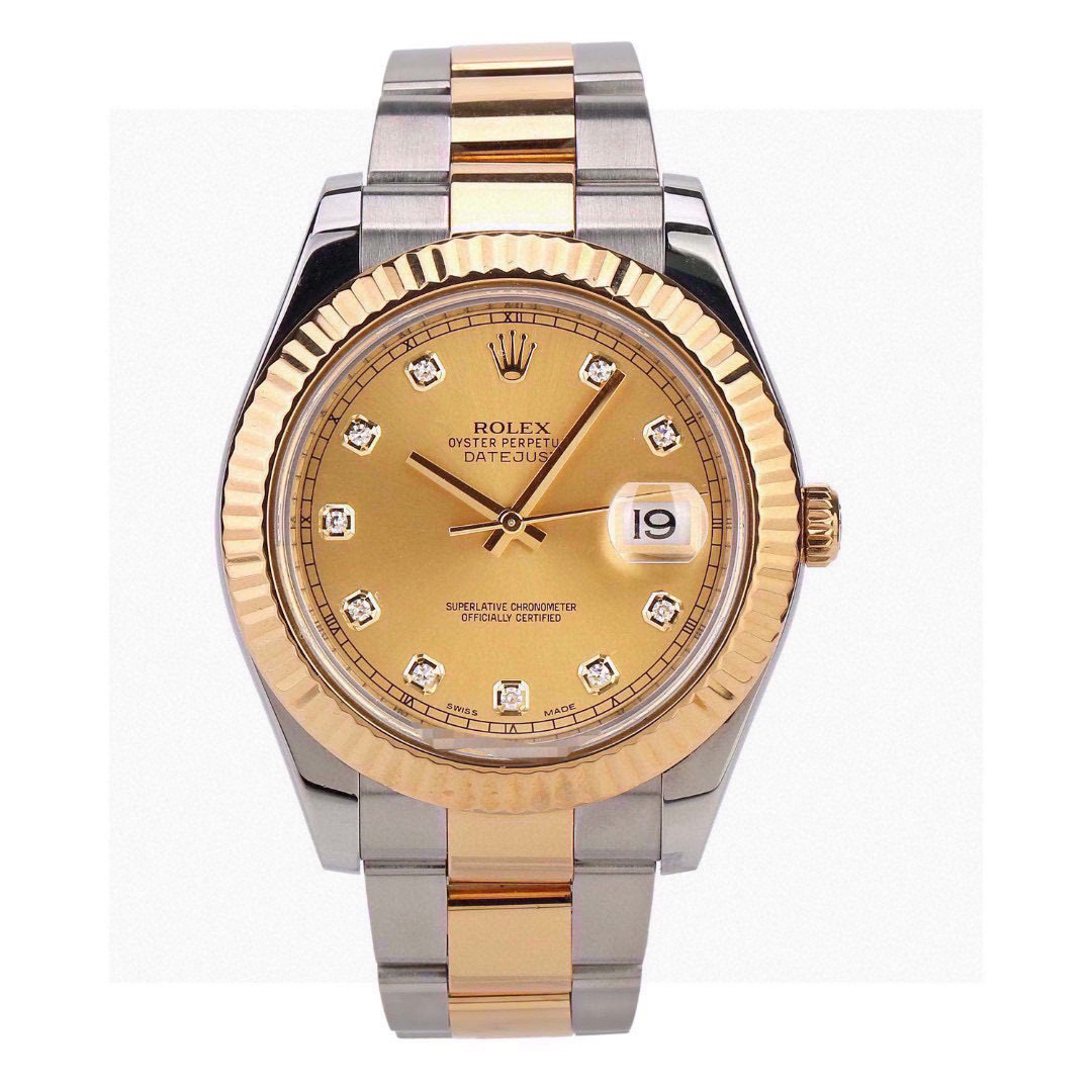 99新 Rolex/劳力士 奢侈品/日志116333金盘41mm原钻单表