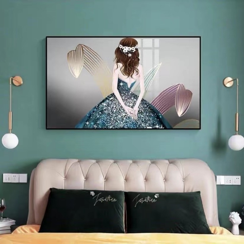 【新号开播福利】晶瓷镶钻儿童卧室现代简约装饰画艺术金框设计艺术