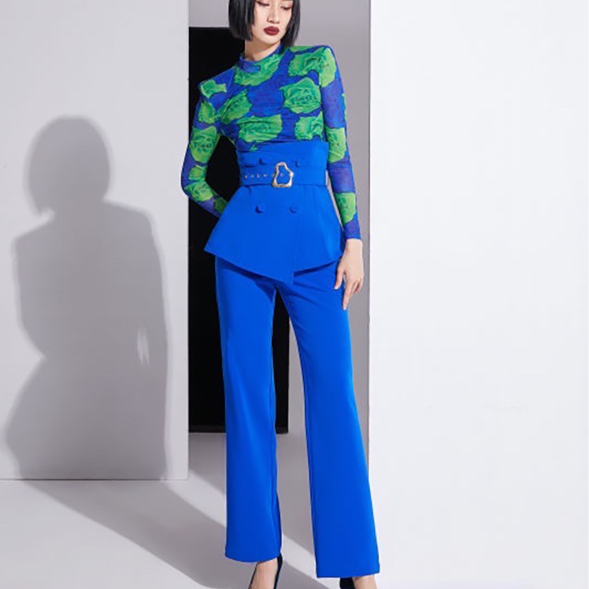 LA MIA UNICA/本唯梵设计师款双排扣腰封式长裤