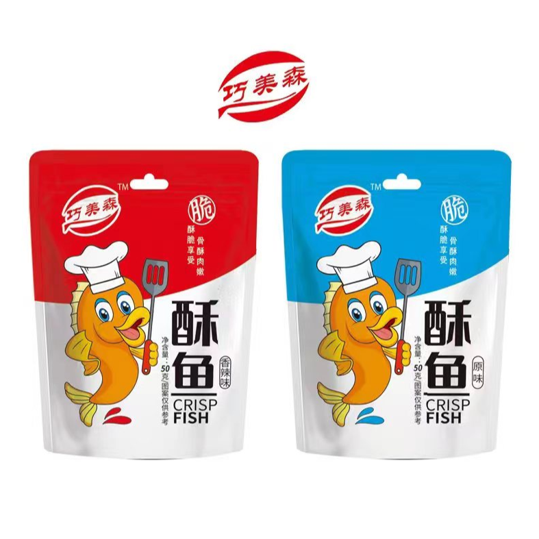 五福鲜酥鱼烧烤味麻辣味50g*1包