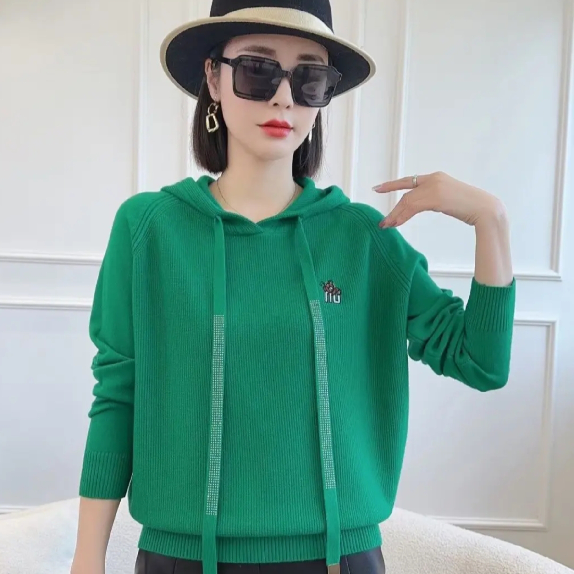 秋冬新款洋气百搭连帽长袖小衫