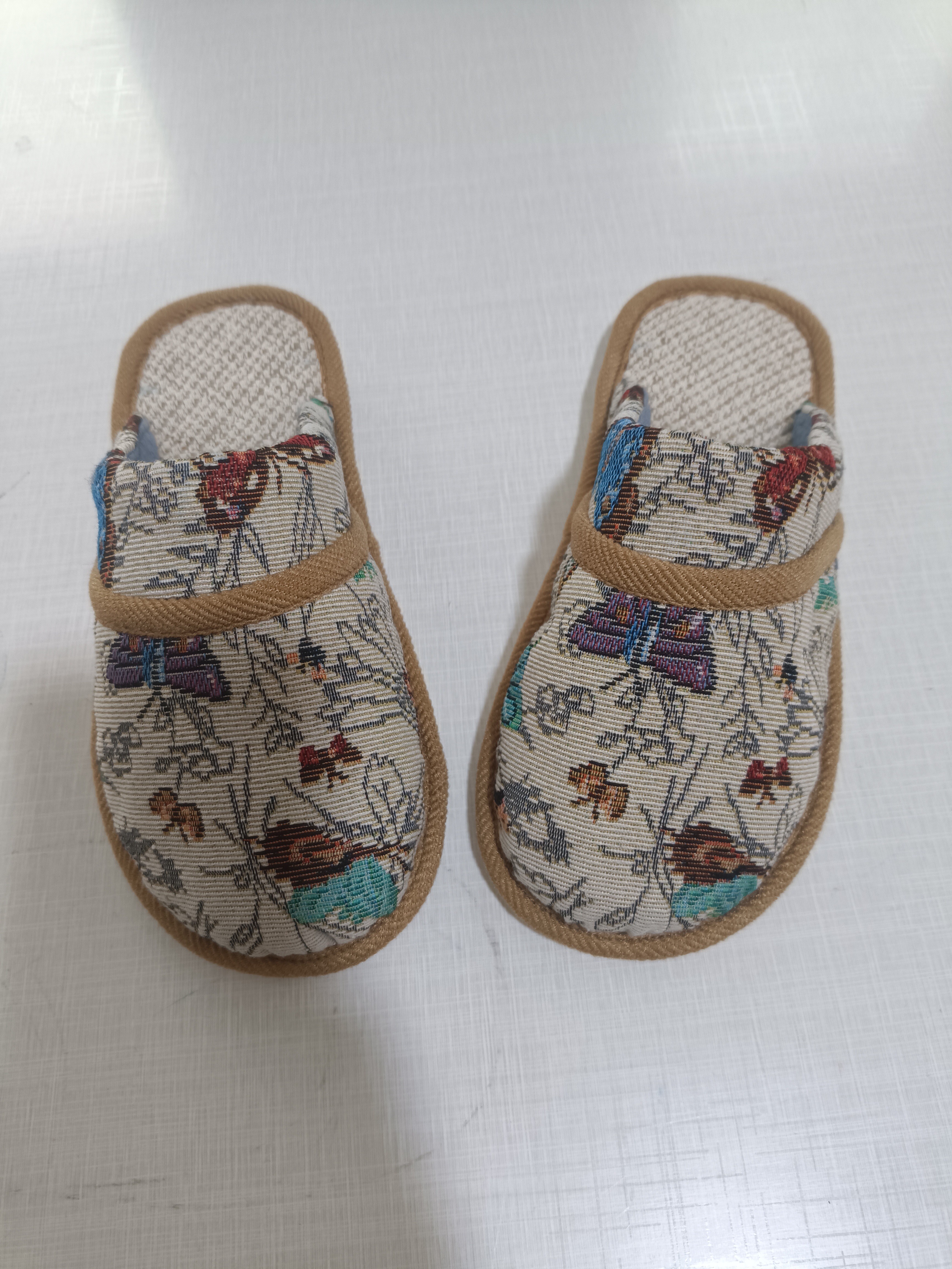 手工鞋舒适透气休闲亚麻单拖鞋四季居家地板拖鞋男女款春秋