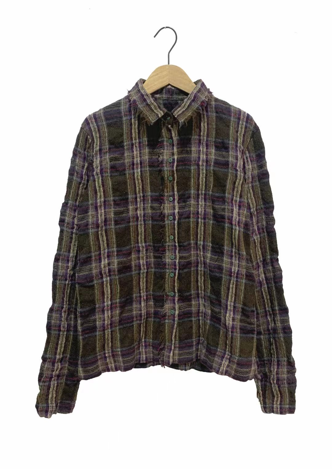 左岸迷香 太阳店 格子长袖衬衫1004