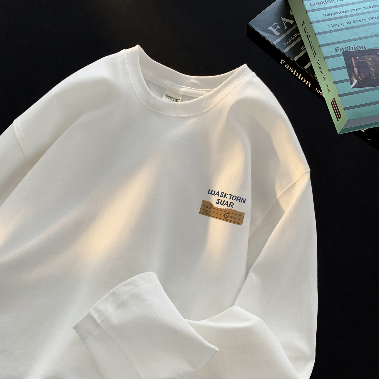 @MXD 重磅260g纯棉长袖T恤男女同款休闲打底衫白色内搭秋季打底衣