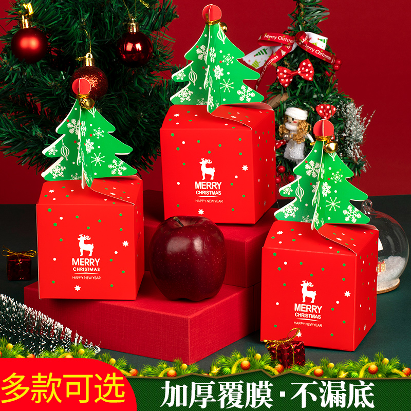 平安夜手提苹果礼盒圣诞节创意礼盒袋爆款网红圣诞老人礼物盒子