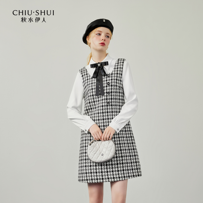 【程总】秋水伊人香风套装冬女长袖衬衫背带裙623408A010626