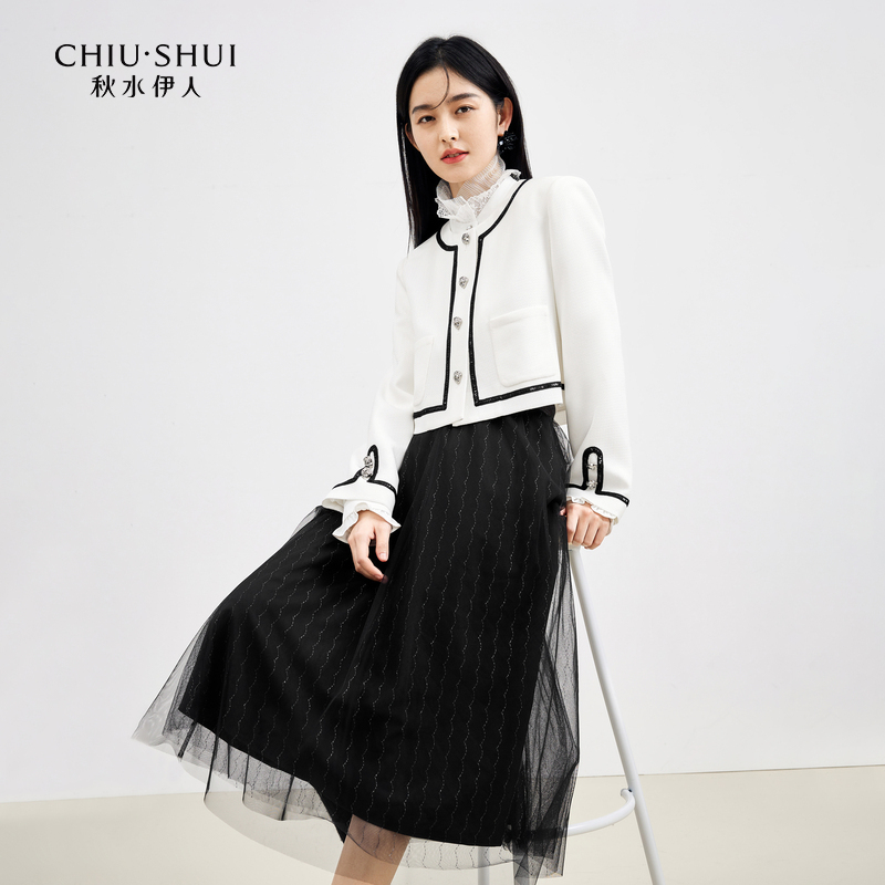 【小余专属】秋水伊人套装春季显瘦通勤短外套半身623102A012405