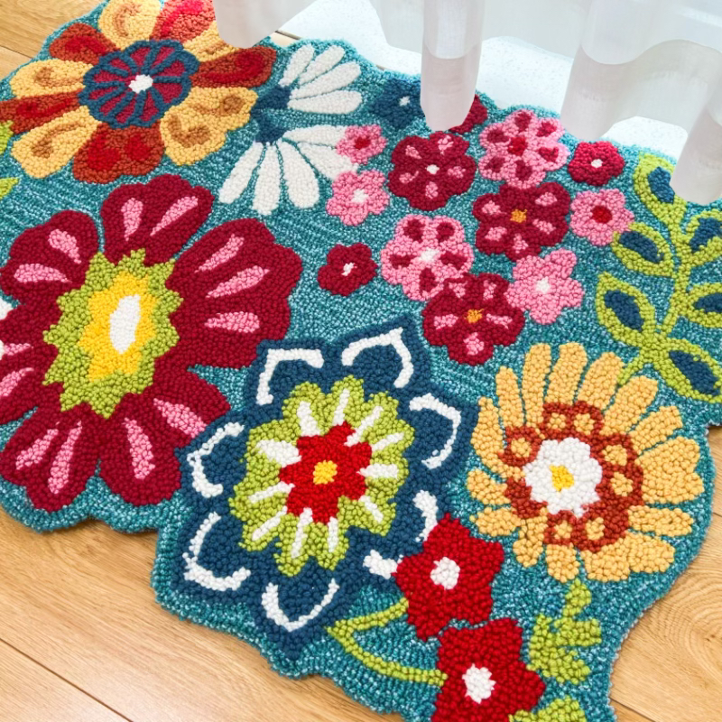 乐漾美式地毯针织地垫宠物垫客厅卧室垫子入户门床边地毯地毯