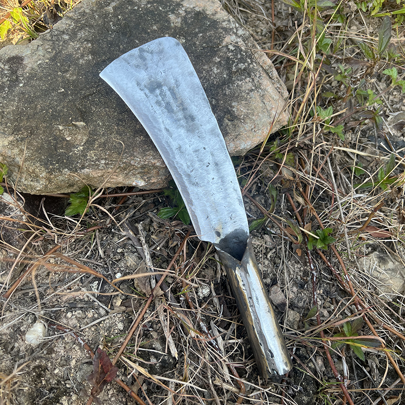 9户外柴刀手工锻打弹簧钢弯柴刀钓鱼开荒砍树刀锋利篾竹刀伐木刀