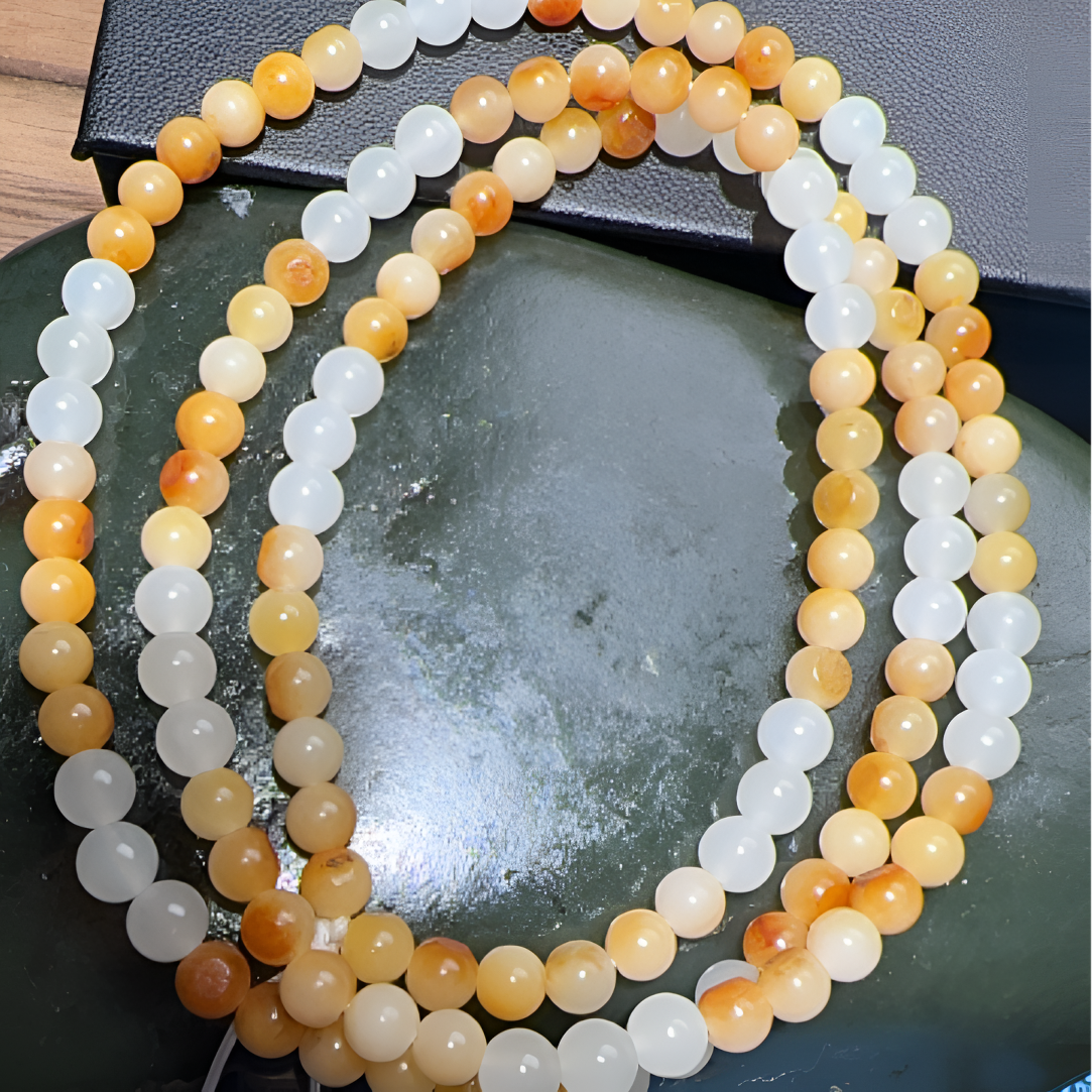 新疆和田玉链子。女款时尚彩虹渐变情侣