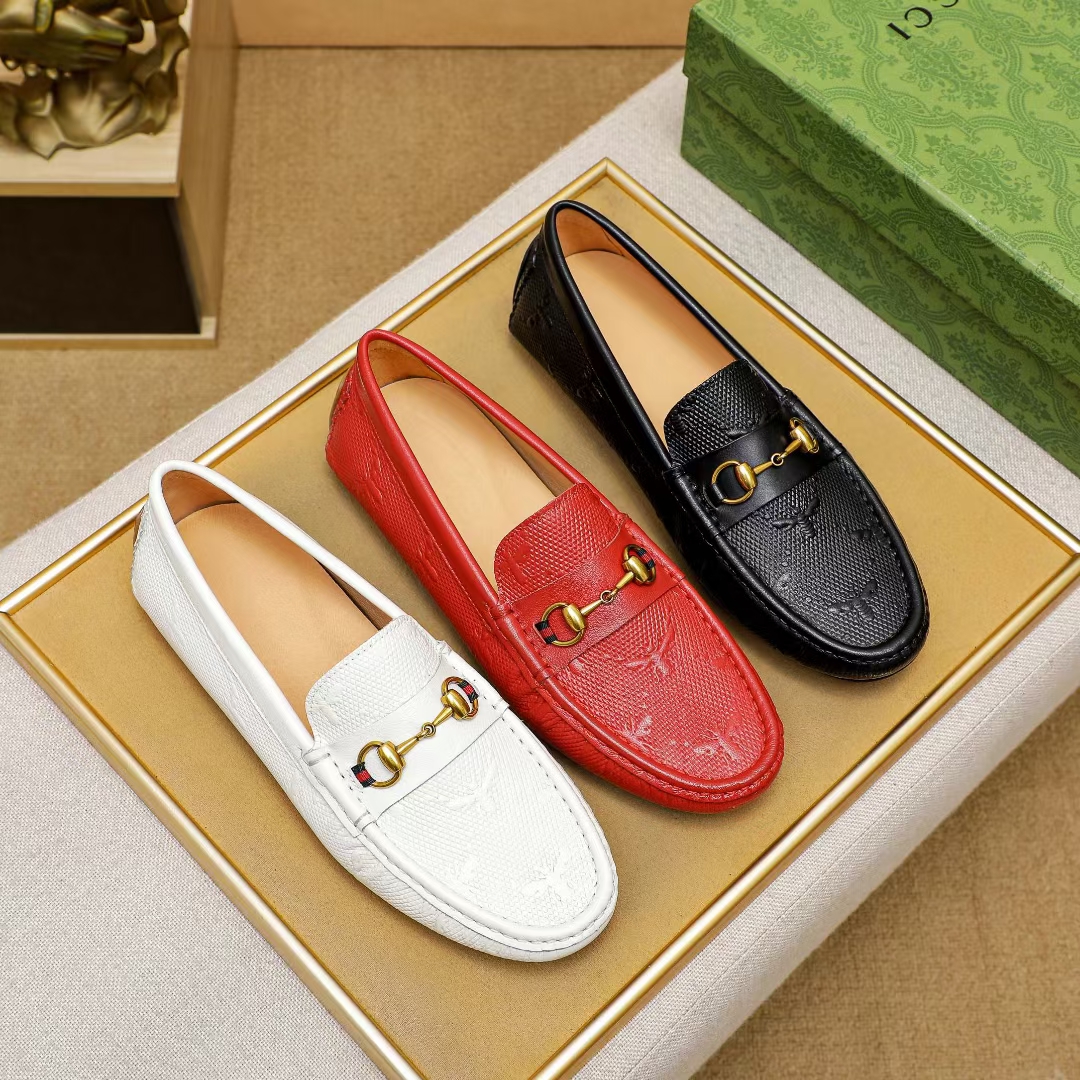 欧洲站爆款真皮时尚套脚豆豆鞋男百搭休闲潮牌透气男子皮鞋