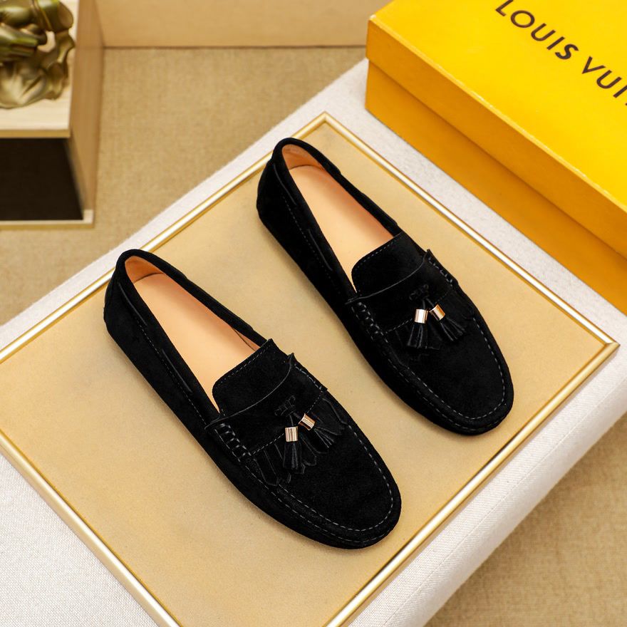 时尚休闲真皮男鞋磨砂皮豆豆鞋透气一脚蹬乐福鞋男士驾车鞋鞋