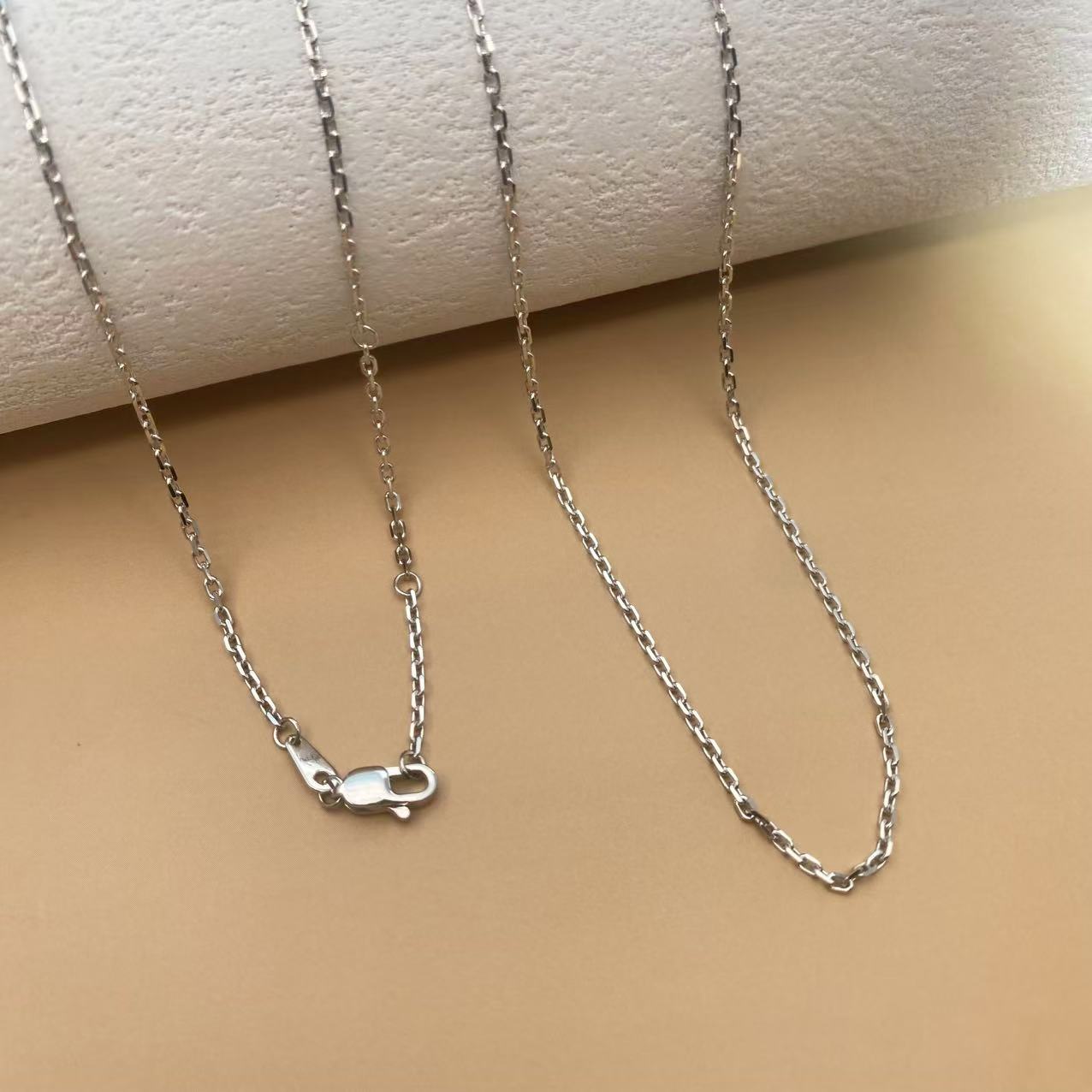 铂金PT950密卡链十字项链素链简约百搭气质白金项链个性时尚