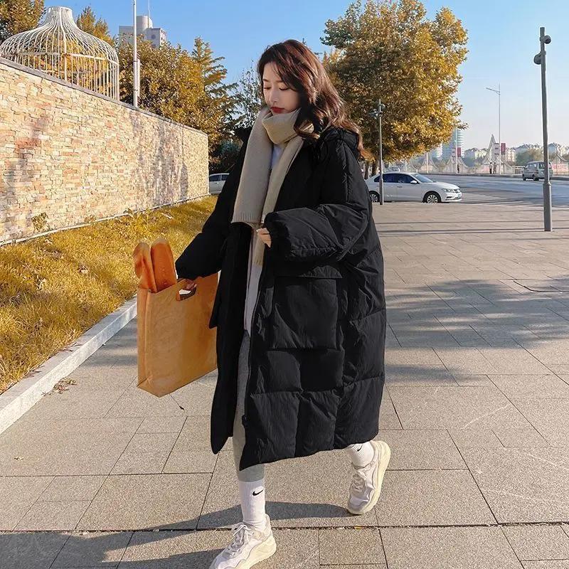 秋冬色羽绒棉服女中长款2023冬季新款韩版宽松棉衣加厚保暖外套潮