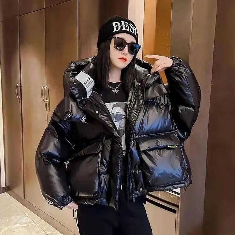 秋冬23冬季新款羽绒服女糖果色流行元素面包服加厚时尚厚羽绒衣A