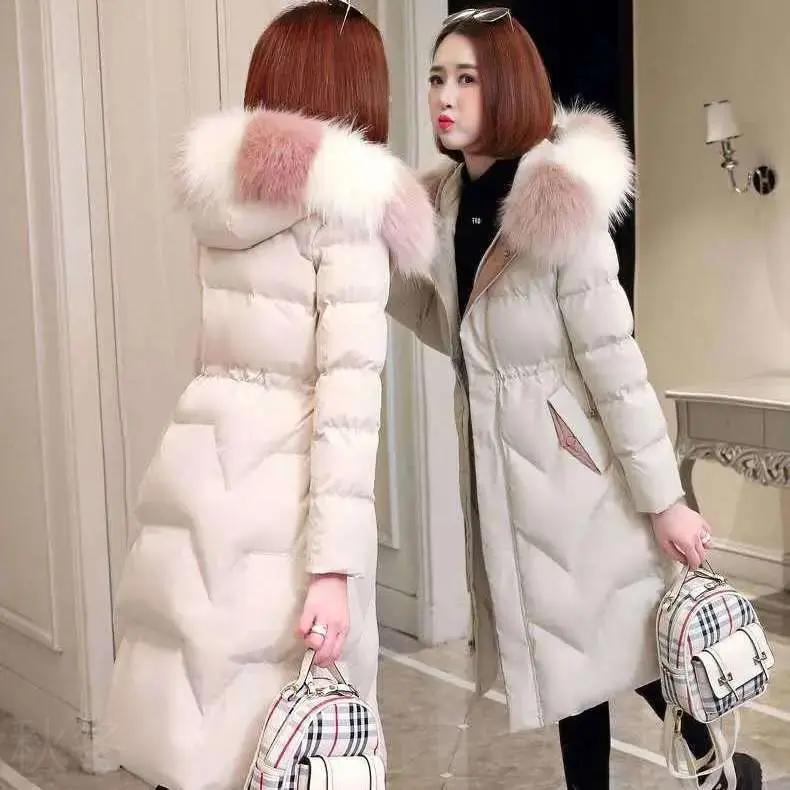 秋冬羽绒服服女中长款过膝棉衣2023新款外套收腰显瘦加厚棉
