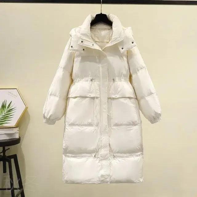 秋冬服白鸭绒女中长款2023新款收腰韩版加厚100-150