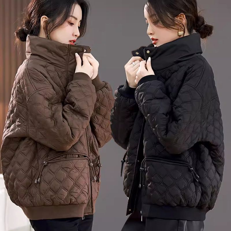 棉衣外套女装2023新款秋冬夹棉大码胖高端欧货休闲羽绒棉服A