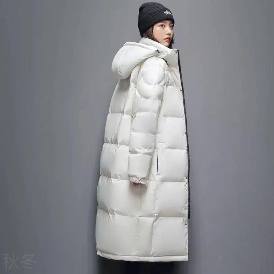 秋冬羽绒服中长款过膝2023年新款青年学生加厚保暖潮校服