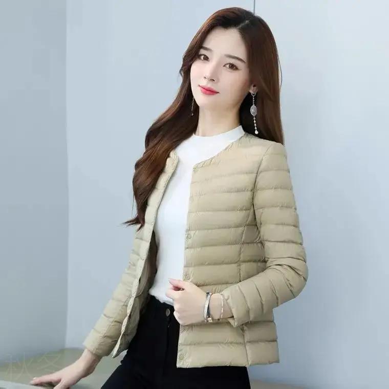 秋冬新款羽绒棉服女轻薄短款内穿小羽绒棉服保暖无领内胆洋气丝A
