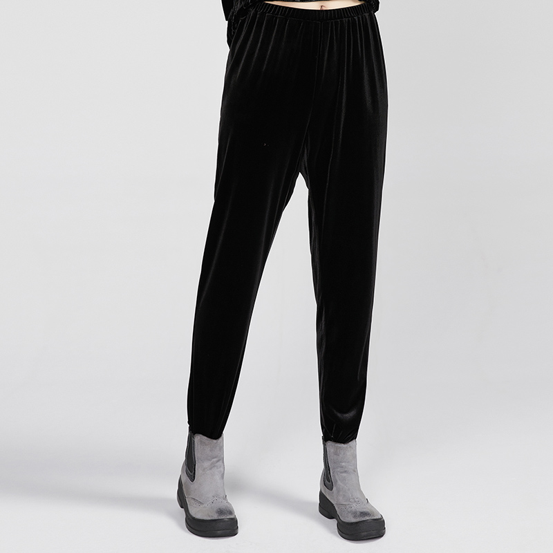 金丝绒打底裤垂感秋新款高腰高弹力垂坠感显瘦休闲长裤女大码女装