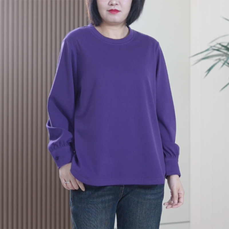 真德绒圆领卫衣衬衫袖口净版打底衫大码保暖时尚显瘦T恤上衣女潮