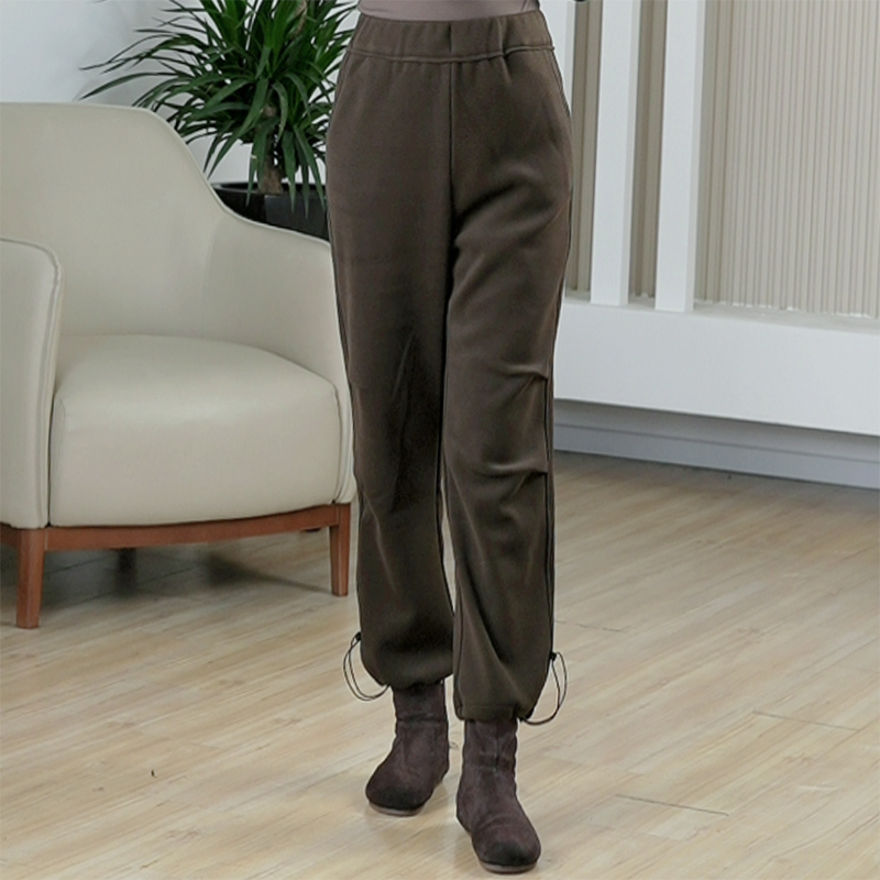 捏褶真德绒伞兵裤女大码保暖舒适弹力大码休闲百搭运动显瘦长裤