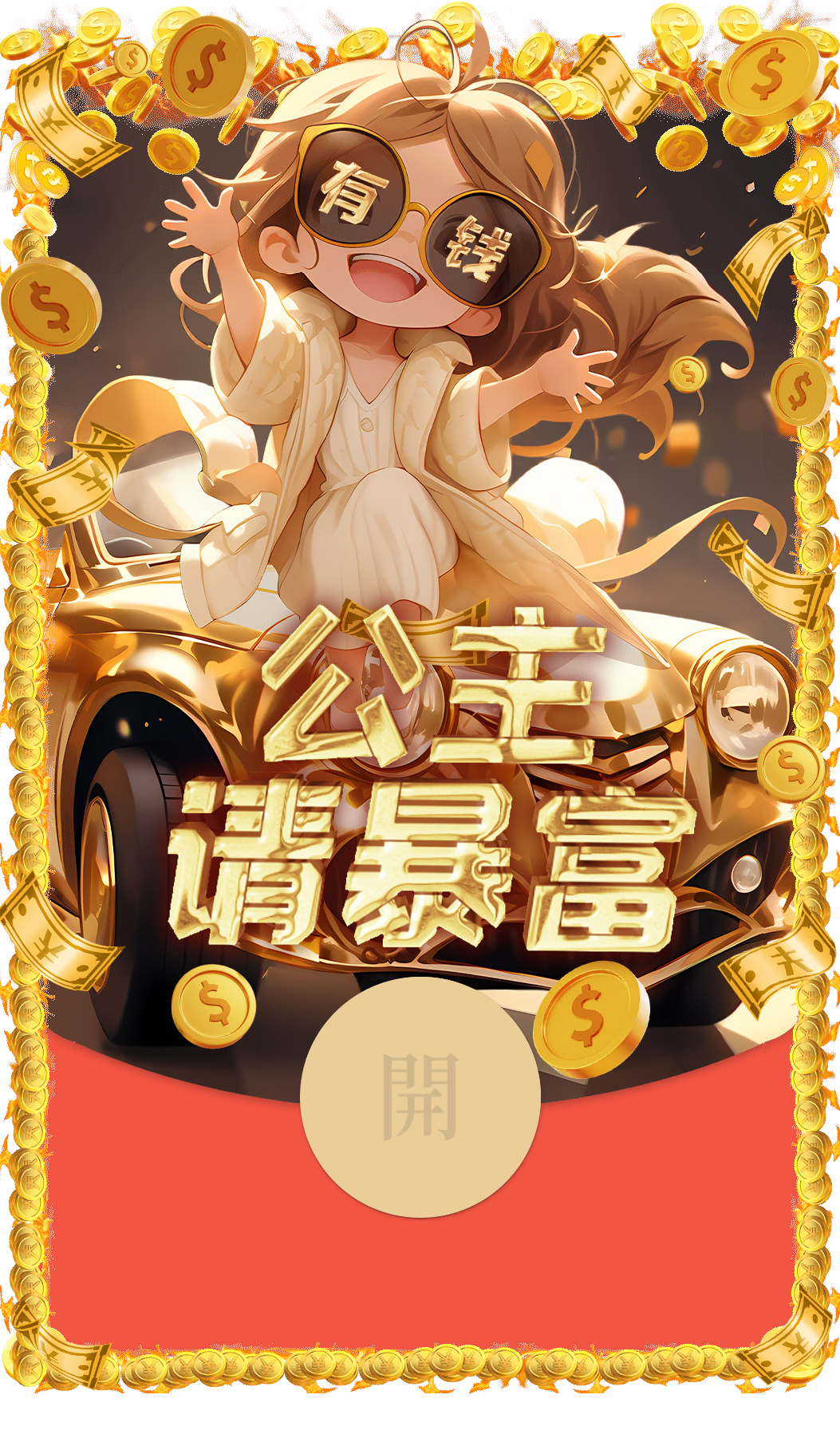 【新款】2024 新年红包封面公主请暴富新版动态视频音乐封面龙年