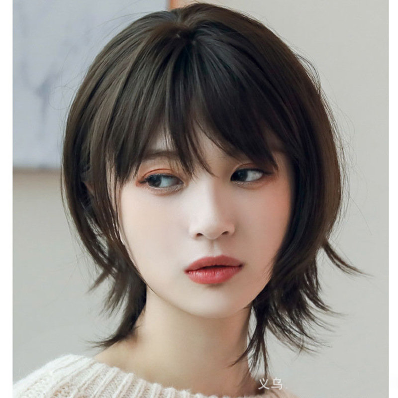假发女短发狼尾时尚网红款帅气中性高温丝短卷发假发头套厂家批发