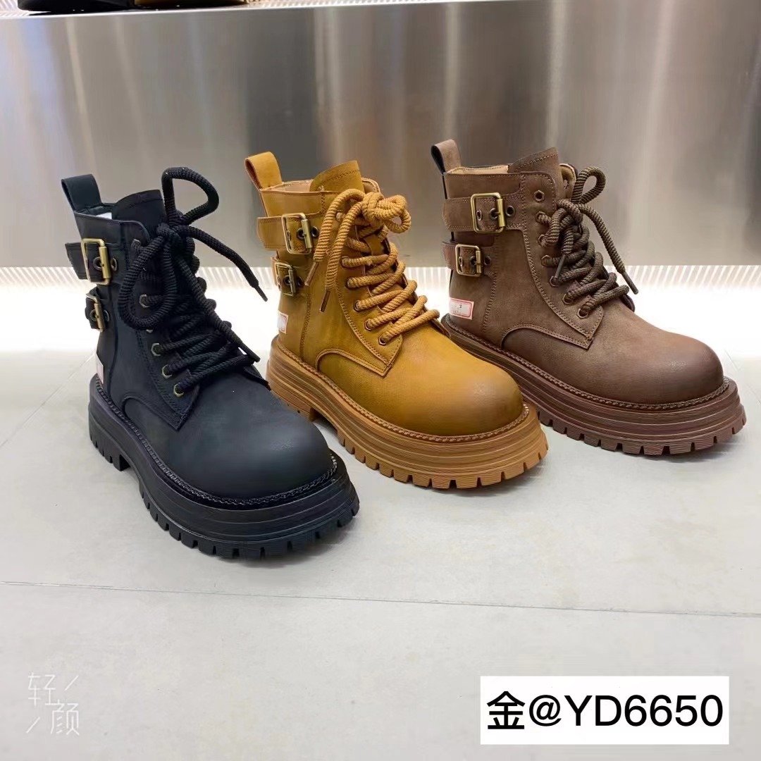 新疆包邮断码女款马丁靴百搭推荐休闲时尚英伦风秋冬系带高帮