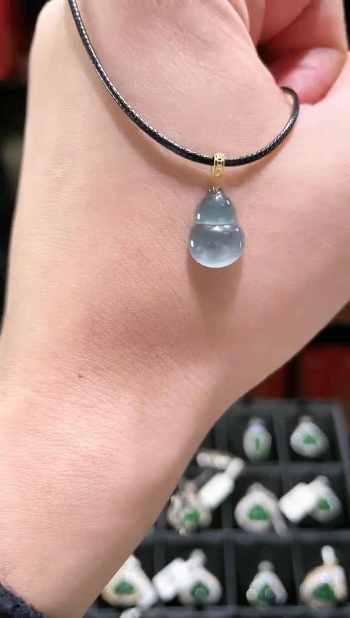 【闪购商品】翡翠吊坠(不含链)18K金镶嵌葫芦20231224.2