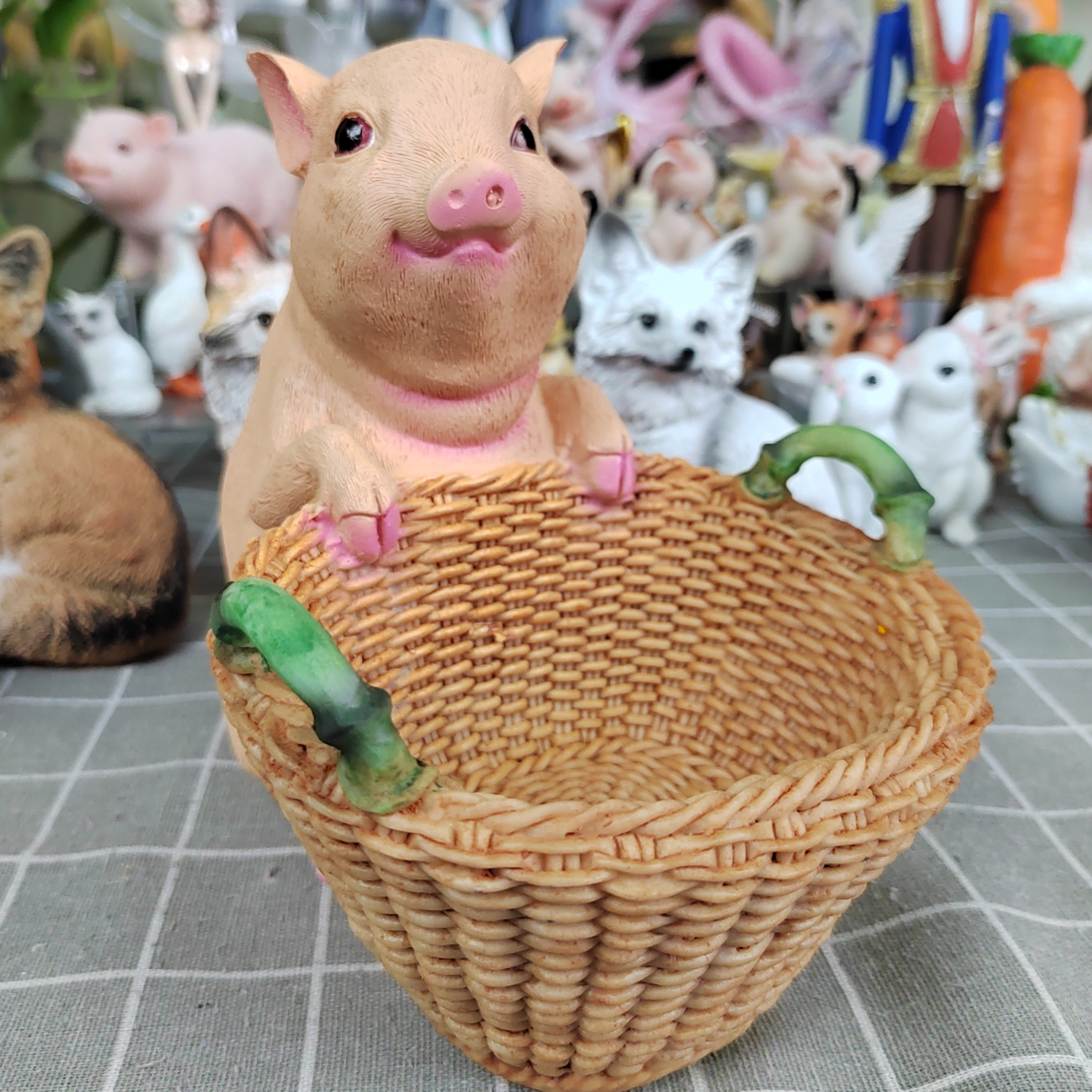 宇丰园艺可爱小猪收纳多肉花盆摆件