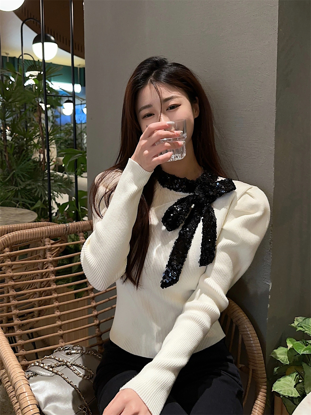 2023新款甜辣性感斜肩薄款上衣+仙女高腰网纱裙甜辣两件套77-119